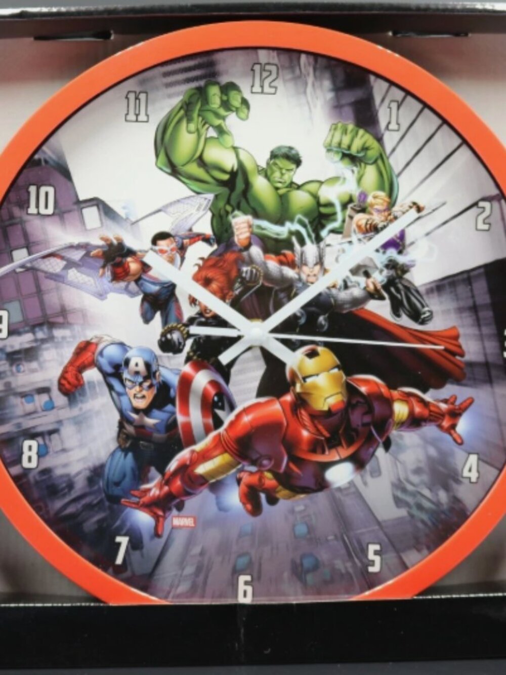 Marvel Avengers 12” Wall Clock Hulk Iron Man Thor Captain America NEW in box